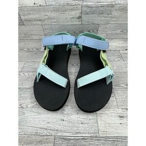 Teva Original Universal Sandals Color Block Light Blue Green Women's Size‎ 8